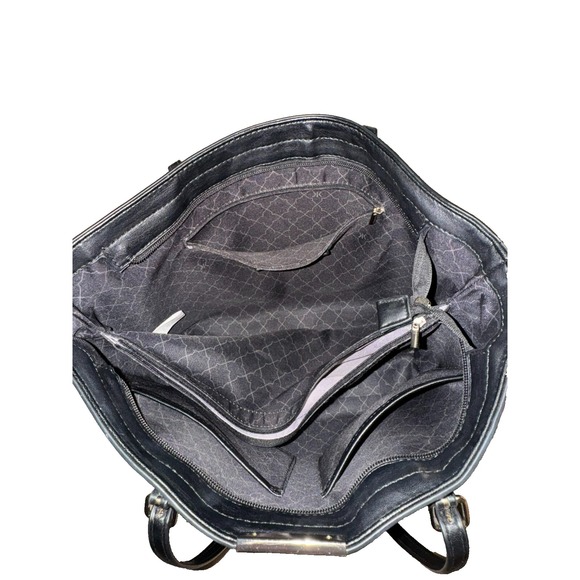 Kelly & Katie Black Faux Alligator Leather Tote Bag Purse Shopper - Picture 4 of 5